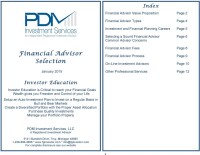 Pdm investment services, llc         "a registered investment advisor"